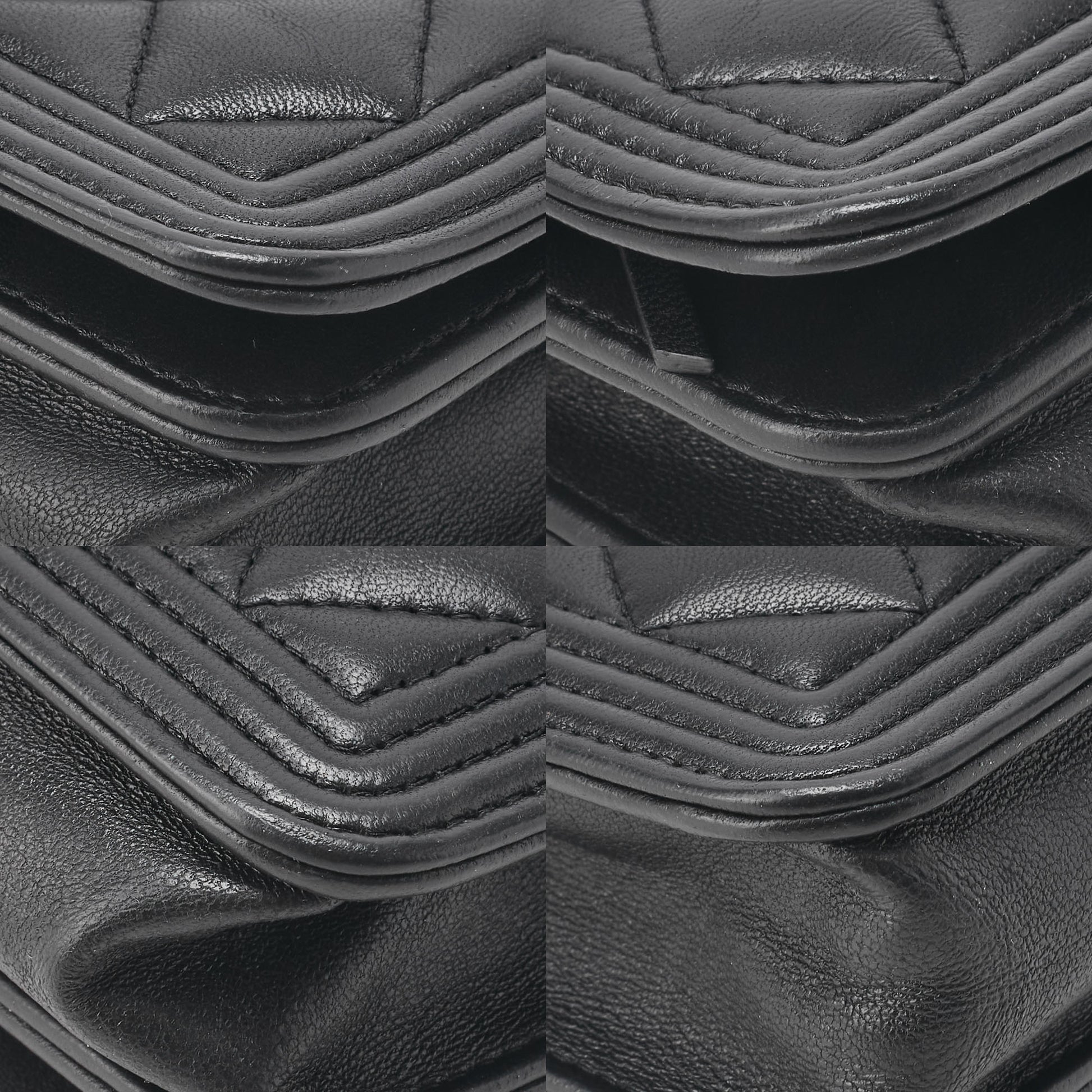 CHANEL Boy Chanel Matelasse Chain Wallet Lambskin Black Gold-Tone Hardware Pre-Owned - Vintage La Charme