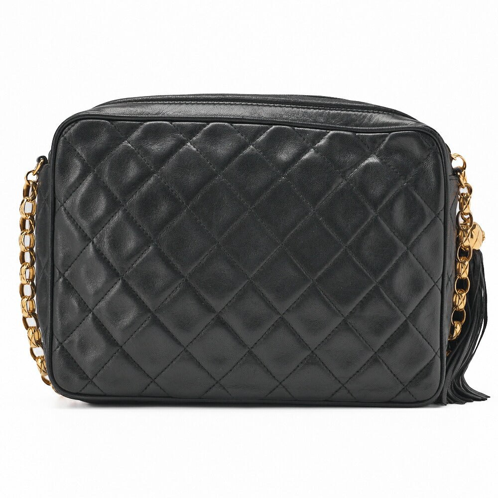 Chanel Shoulder Bag Matelasse Coco Mark Lambskin Black Gold-Tone Hardware Pre-Owned - Vintage La Charme