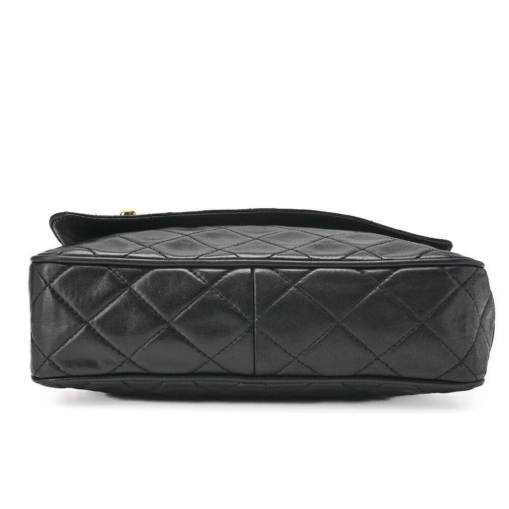 Chanel Shoulder Bag Matelasse Coco Mark Lambskin Black Gold-Tone Hardware Pre-Owned - Vintage La Charme