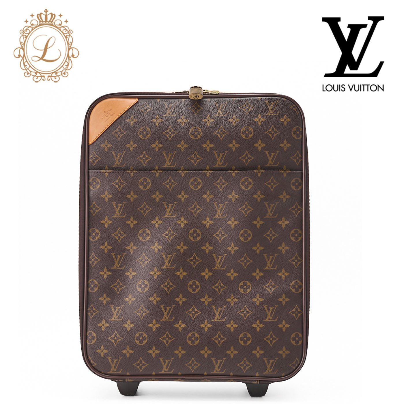 Louis Vuitton Suitcase Carry Case, Monogram, Canvas, Brown, Gold-Tone Hardware, Pre-Owned - Vintage La Charme