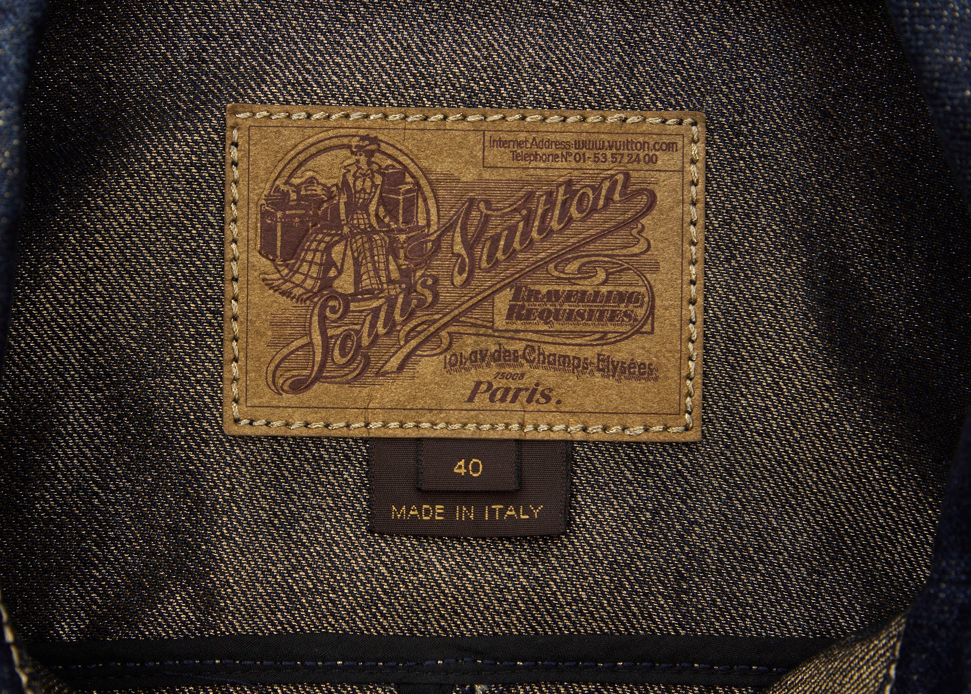 Louis Vuitton Denim Jacket, Glitter, Cotton Blend, Navy, Silver-Tone Hardware, Pre-Owned - Vintage La Charme