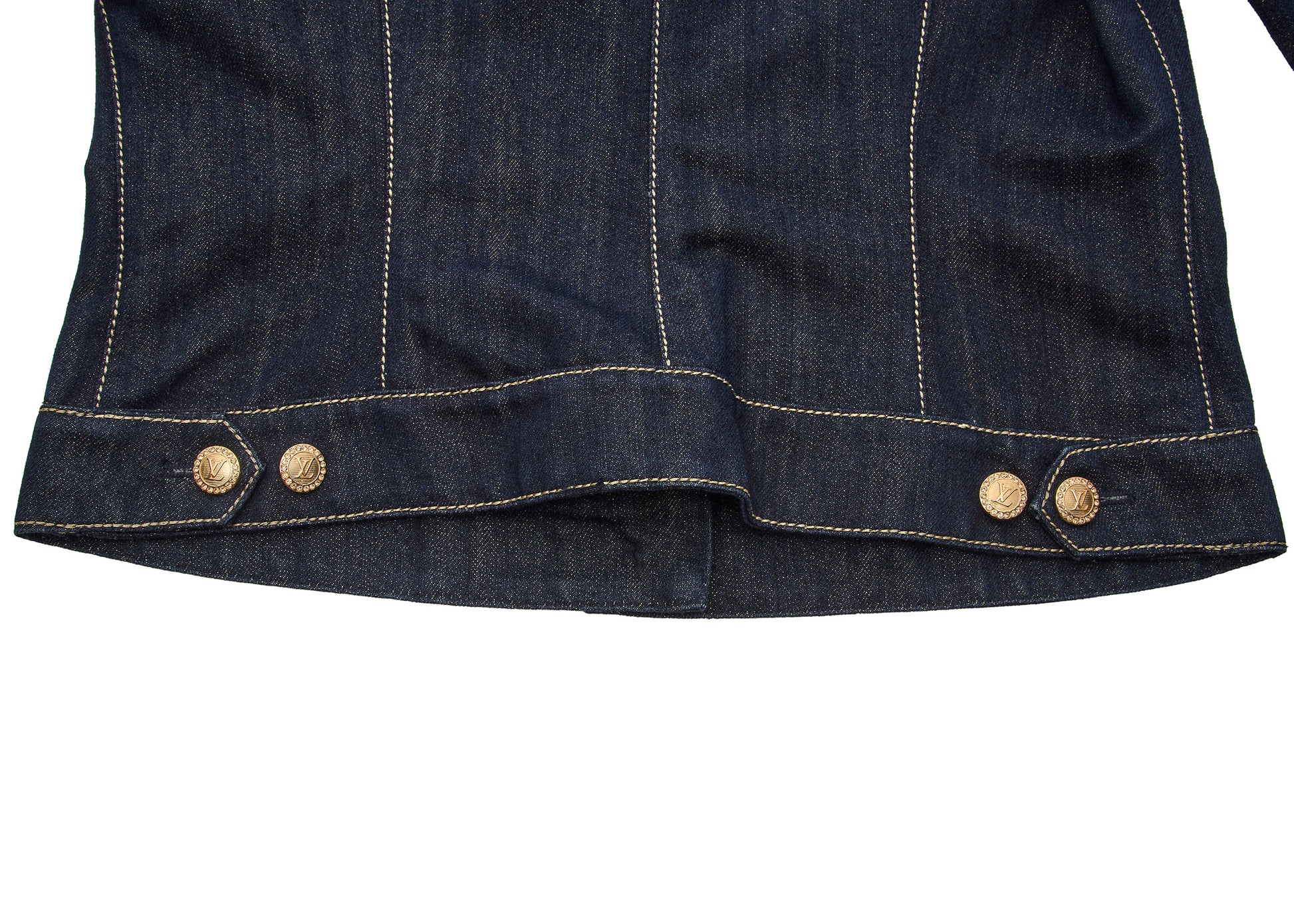 Louis Vuitton Denim Jacket, Glitter, Cotton Blend, Navy, Silver-Tone Hardware, Pre-Owned - Vintage La Charme