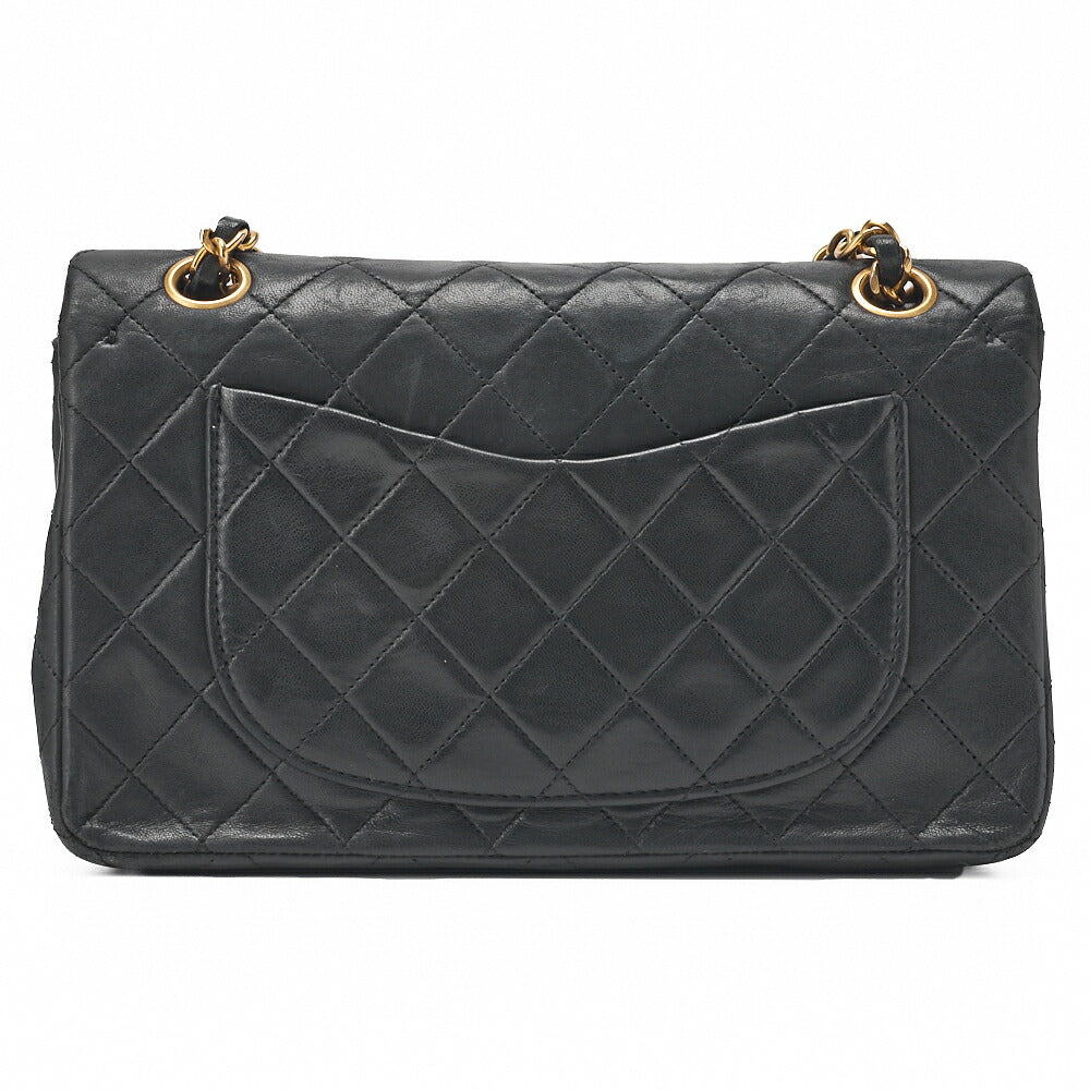 CHANEL Chain Shoulder Bag Matelasse Double Flap Lambskin Black Gold-Tone Hardware Pre-Owned - Vintage La Charme