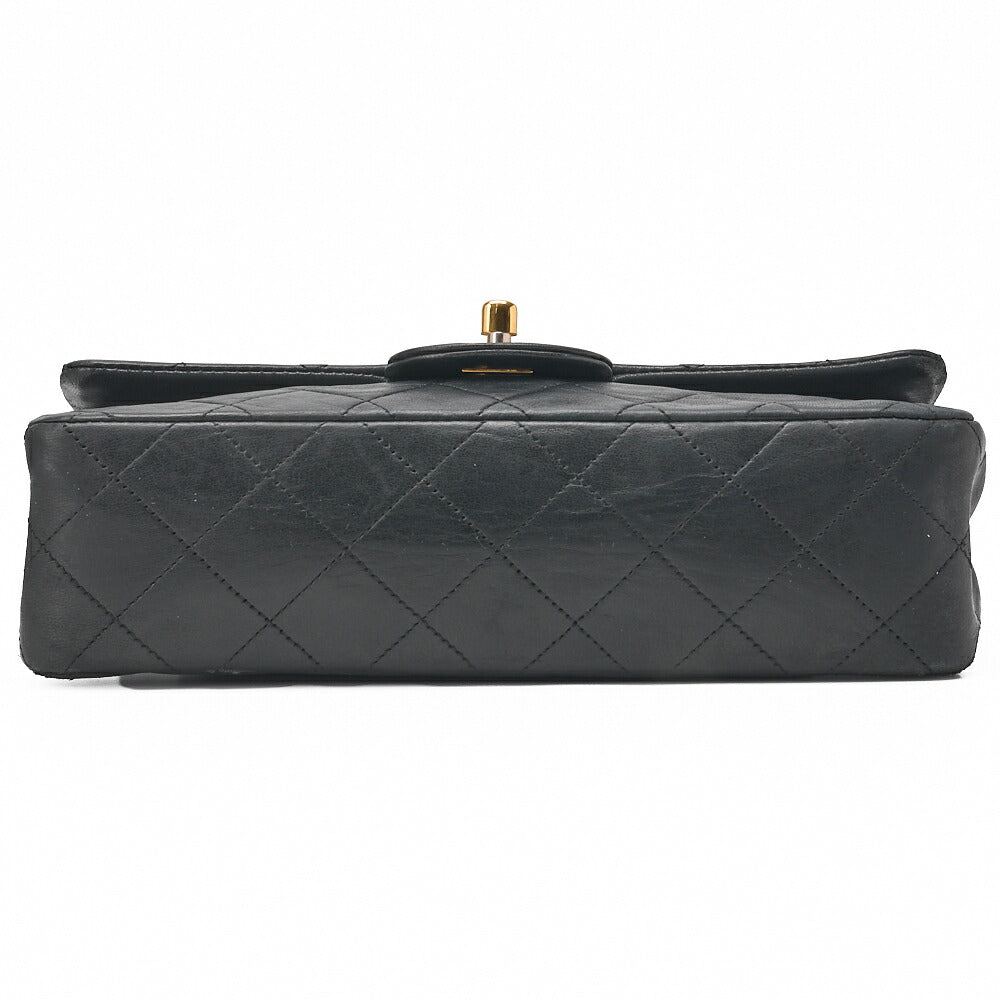 CHANEL Chain Shoulder Bag Matelasse Double Flap Lambskin Black Gold-Tone Hardware Pre-Owned - Vintage La Charme