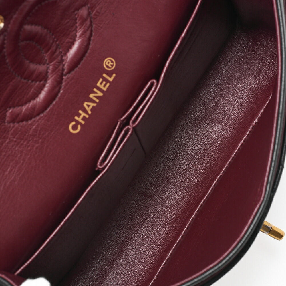 CHANEL Chain Shoulder Bag Matelasse Double Flap Lambskin Black Gold-Tone Hardware Pre-Owned - Vintage La Charme