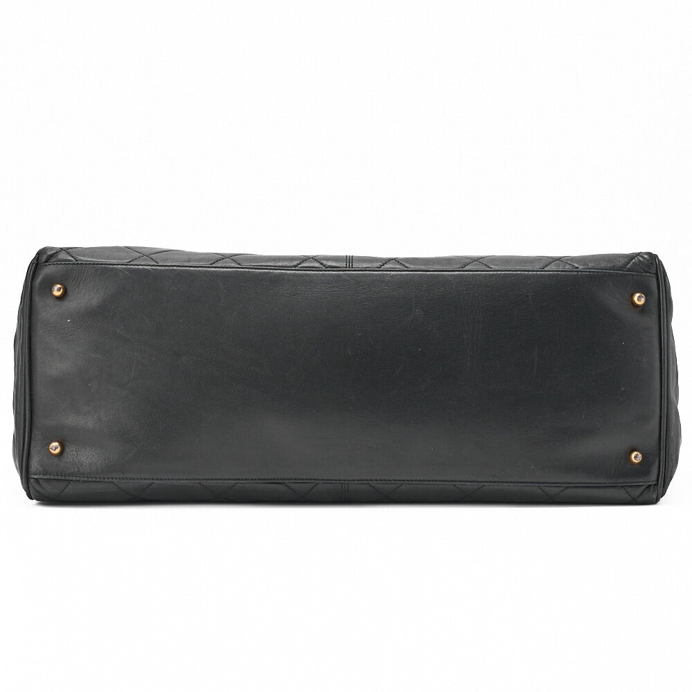 Chanel Schultertasche Supermodel Matelassé Lammleder Schwarz Goldfarbene Hardware Gebraucht