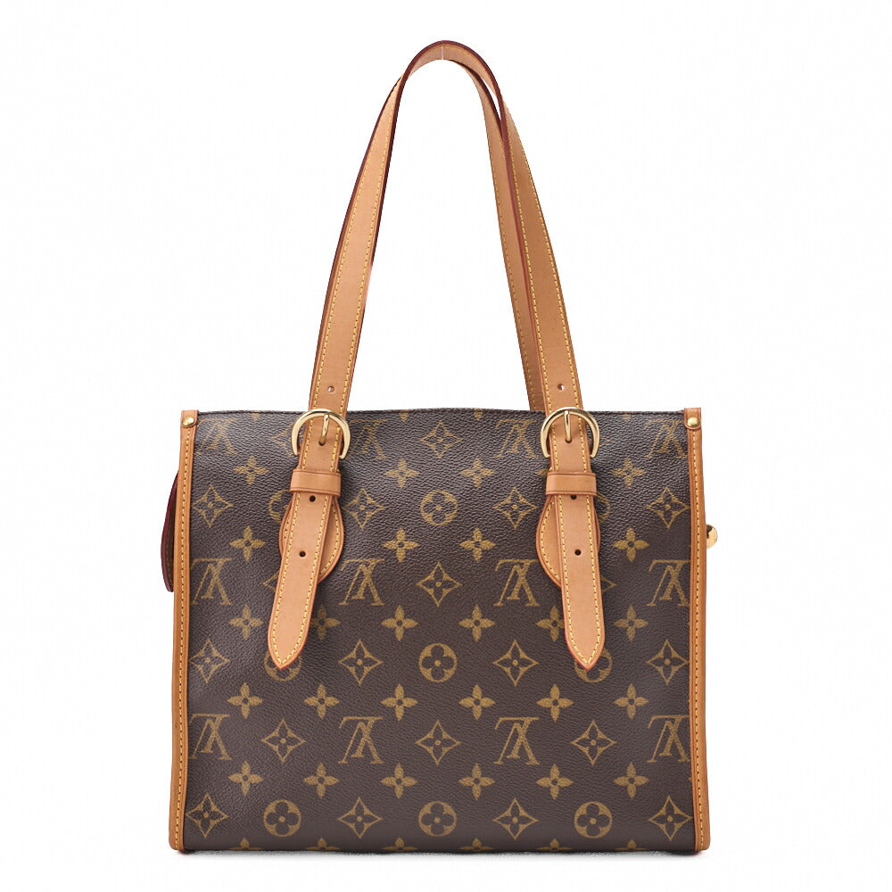 Louis Vuitton Tote Bag Monogram Popin Coolau Canvas Braun Goldfarbene Hardware Gebraucht