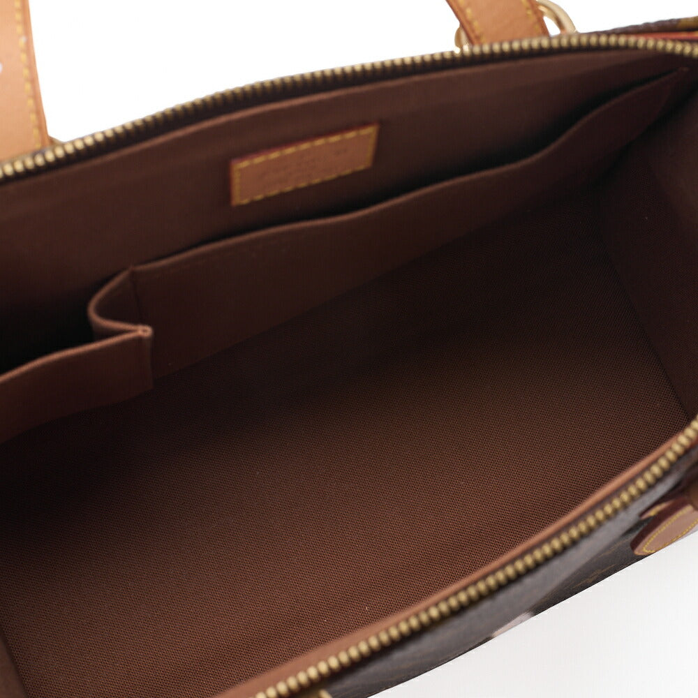 Louis Vuitton Tote Bag Monogram Popin Coolau Canvas Braun Goldfarbene Hardware Gebraucht