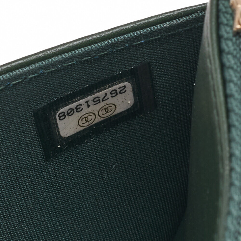 Chanel Boy Chanel Matelasse Chain Wallet Caviar Skin Schwarz Goldfarbene Hardware Gebraucht