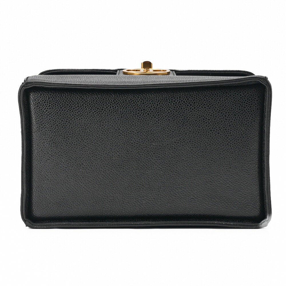 CHANEL Vanity Handtasche, Matelassé, 2WAY, Kaviarhaut, Schwarz, goldfarbene Metallteile, gebraucht