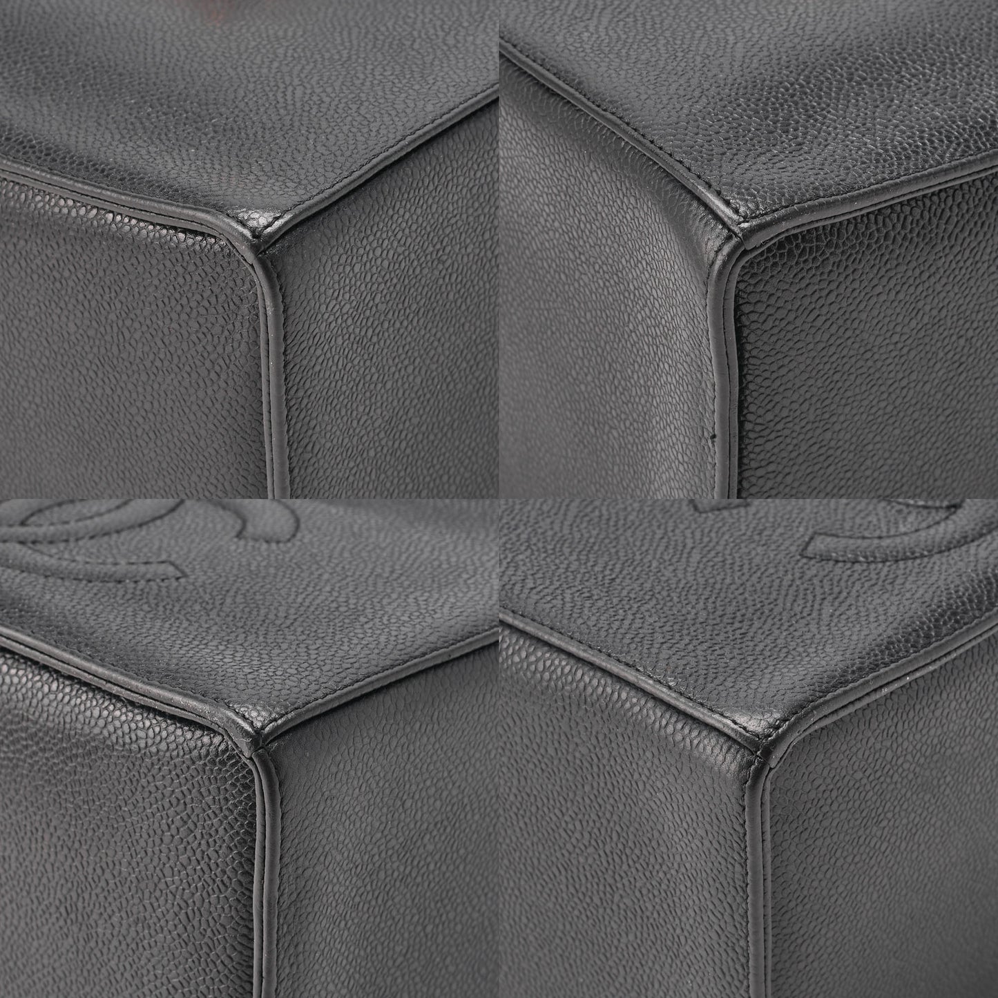 CHANEL Vanity Handtasche, Matelassé, 2WAY, Kaviarhaut, Schwarz, goldfarbene Metallteile, gebraucht