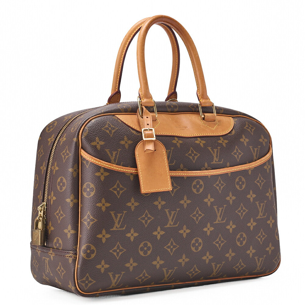 Louis Vuitton Handtasche, Monogram Deauville, Canvas, Braun, Goldfarbene Hardware, Gebraucht