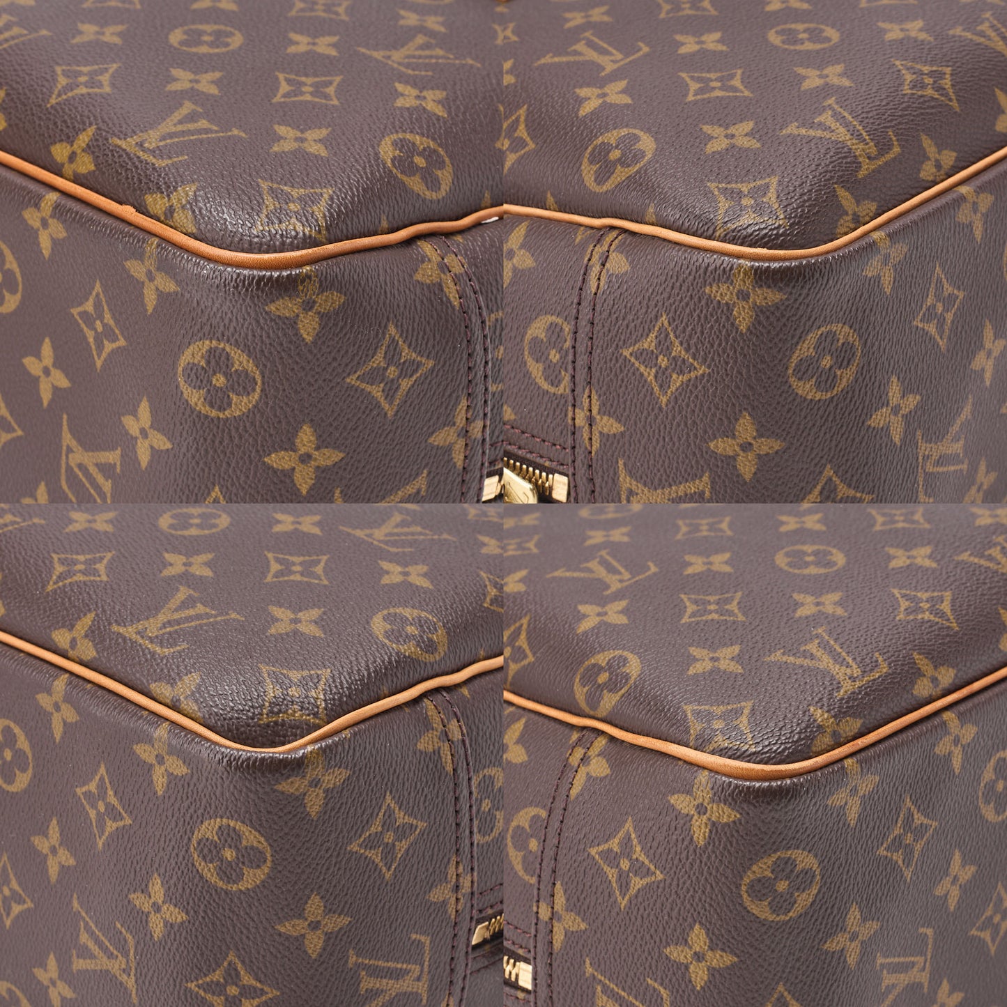 Louis Vuitton Handtasche, Monogram Deauville, Canvas, Braun, Goldfarbene Hardware, Gebraucht