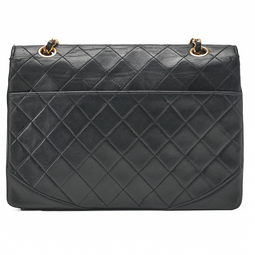 CHANEL Chain Shoulder Bag Matelassé Lammleder Schwarz Goldfarbene Hardware Pre-Owned