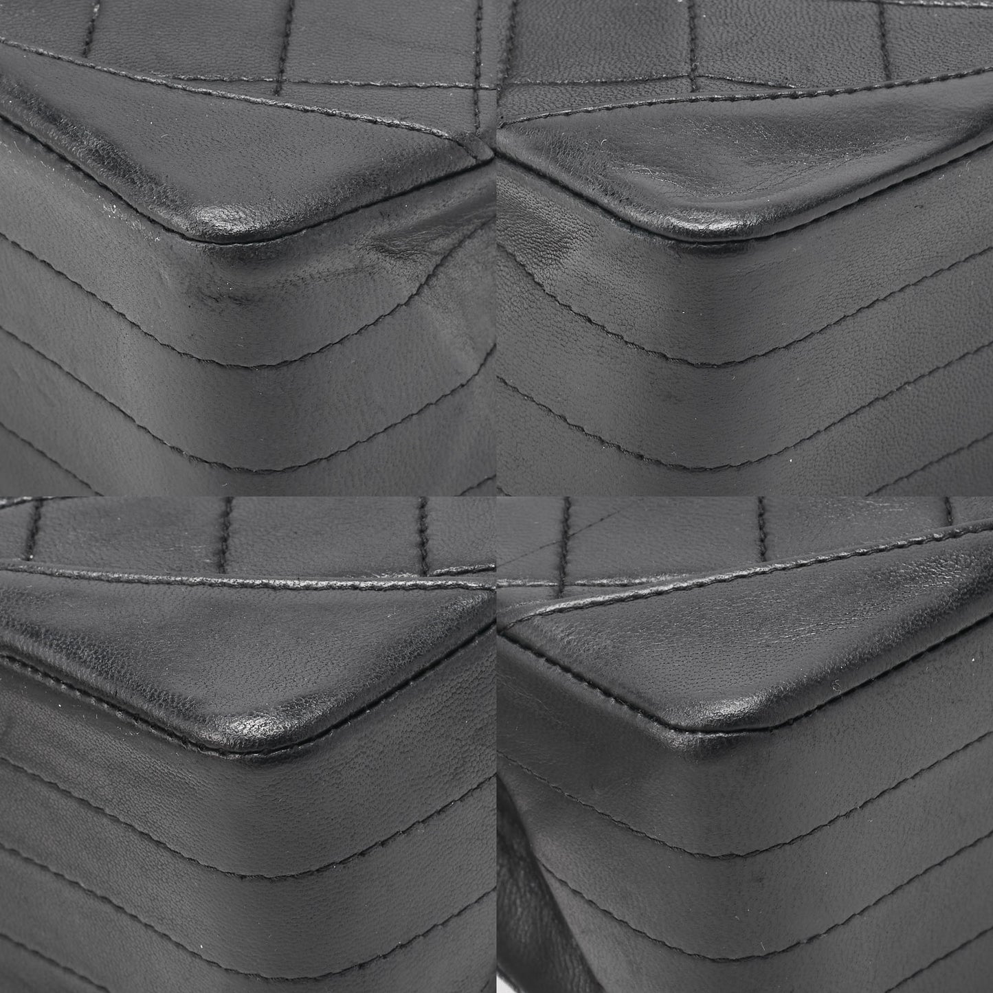 CHANEL Chain Shoulder Bag Matelassé Lammleder Schwarz Goldfarbene Hardware Pre-Owned