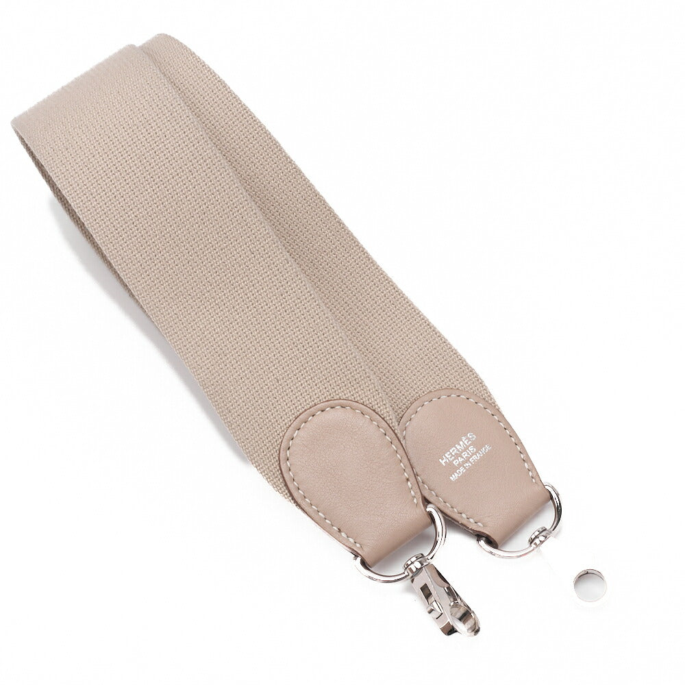 HERMES Kelly 35 Handtasche 2WAY Tryon Clemence Leder Argile Silberfarbene Hardware Gebraucht