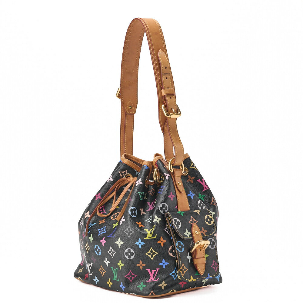 Louis Vuitton Shoulder Bag, Monogram Multicolor, Canvas, Black, Gold-Tone Hardware, Pre-Owned - Vintage La Charme