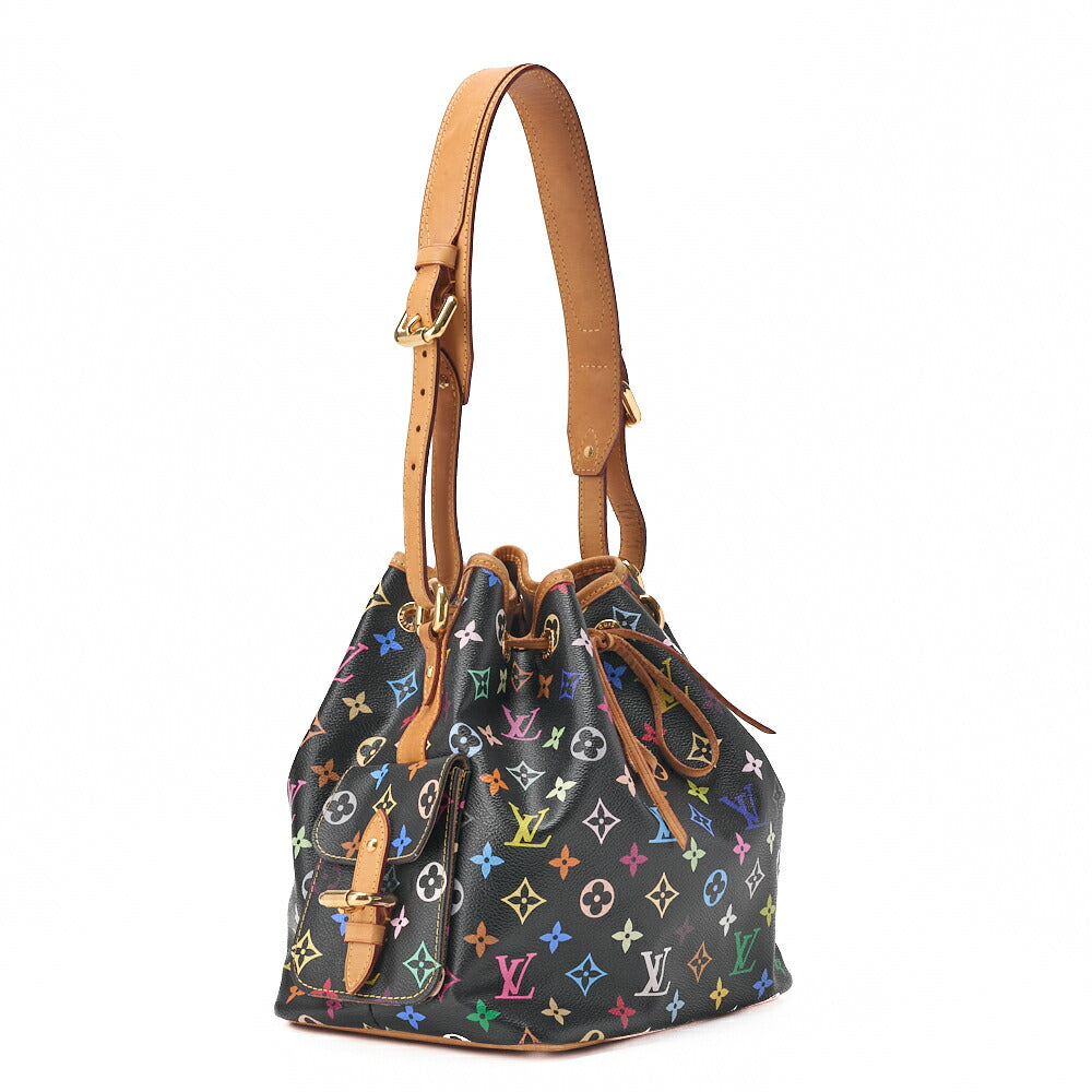 Louis Vuitton Shoulder Bag, Monogram Multicolor, Canvas, Black, Gold-Tone Hardware, Pre-Owned - Vintage La Charme
