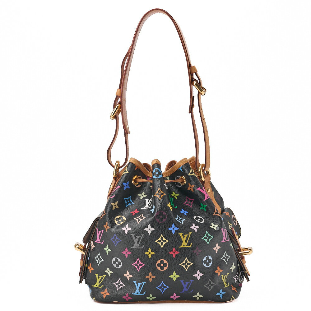 Louis Vuitton Shoulder Bag, Monogram Multicolor, Canvas, Black, Gold-Tone Hardware, Pre-Owned - Vintage La Charme