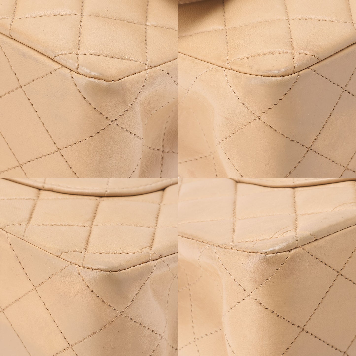 CHANEL Shoulder Bag Matelasse Double Flap Lambskin Beige Gold-Tone Hardware Pre-Owned - Vintage La Charme