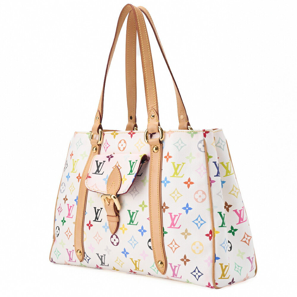 Louis Vuitton Umhängetasche 2WAY Monogram Multicolor Canvas Weiß Goldfarbene Hardware Gebraucht