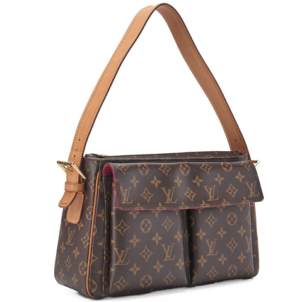 Louis Vuitton Handtasche Monogram Deauville Canvas Braun Goldfarbene Hardware Gebraucht