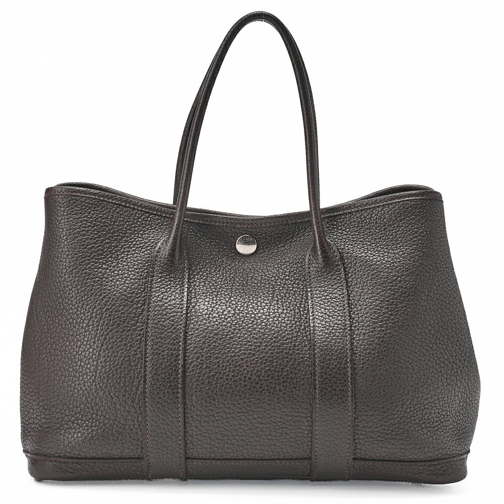 HERMES Garden Party TPM Tote Bag Negonda Cafe Silberfarbene Hardware Gebraucht