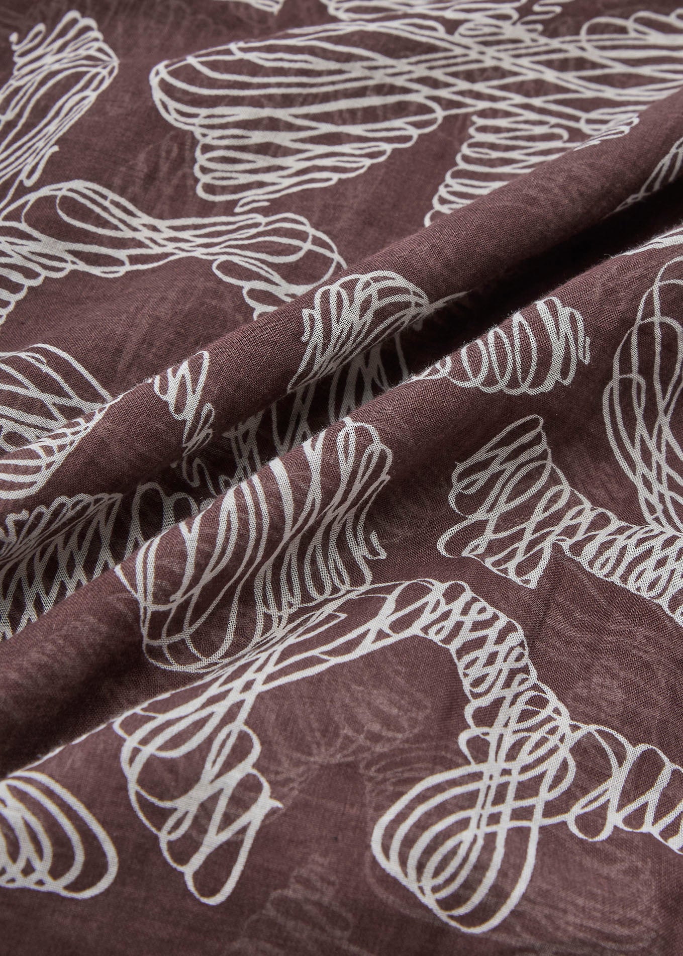 CHANEL Langarmbluse, Coco Mark Ribbon, 100 % Baumwolle, Braun, goldfarbene Metallteile, gebraucht