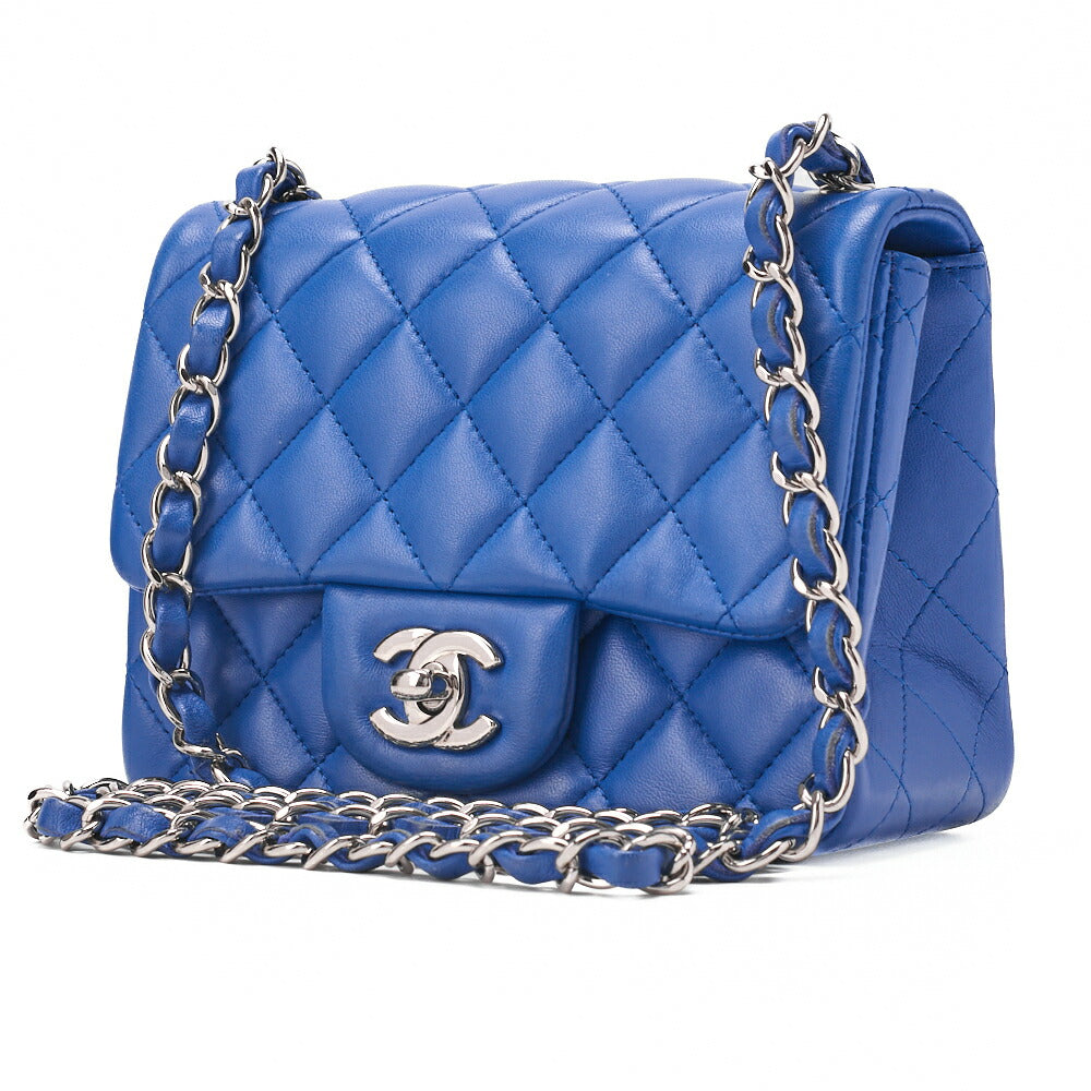 CHANEL Chain Shoulder Bag Mini Matelasse Turn Lock Lammleder Navy Gold-Tone Hardware Pre-Owned
