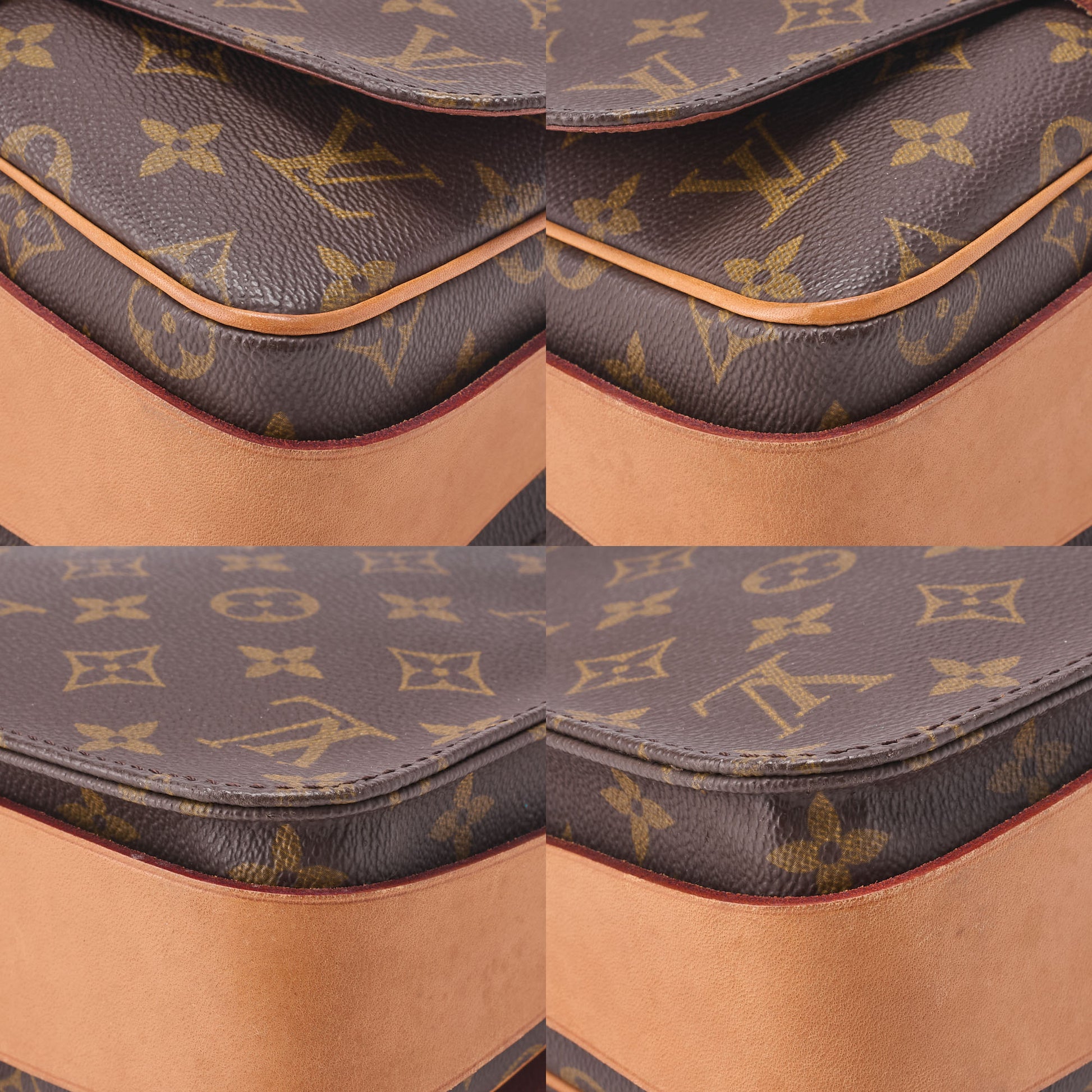 Louis Vuitton Shoulder Bag, Monogram Cartesier MM, Canvas, Brown, Gold-Tone Hardware, Pre-Owned - Vintage La Charme