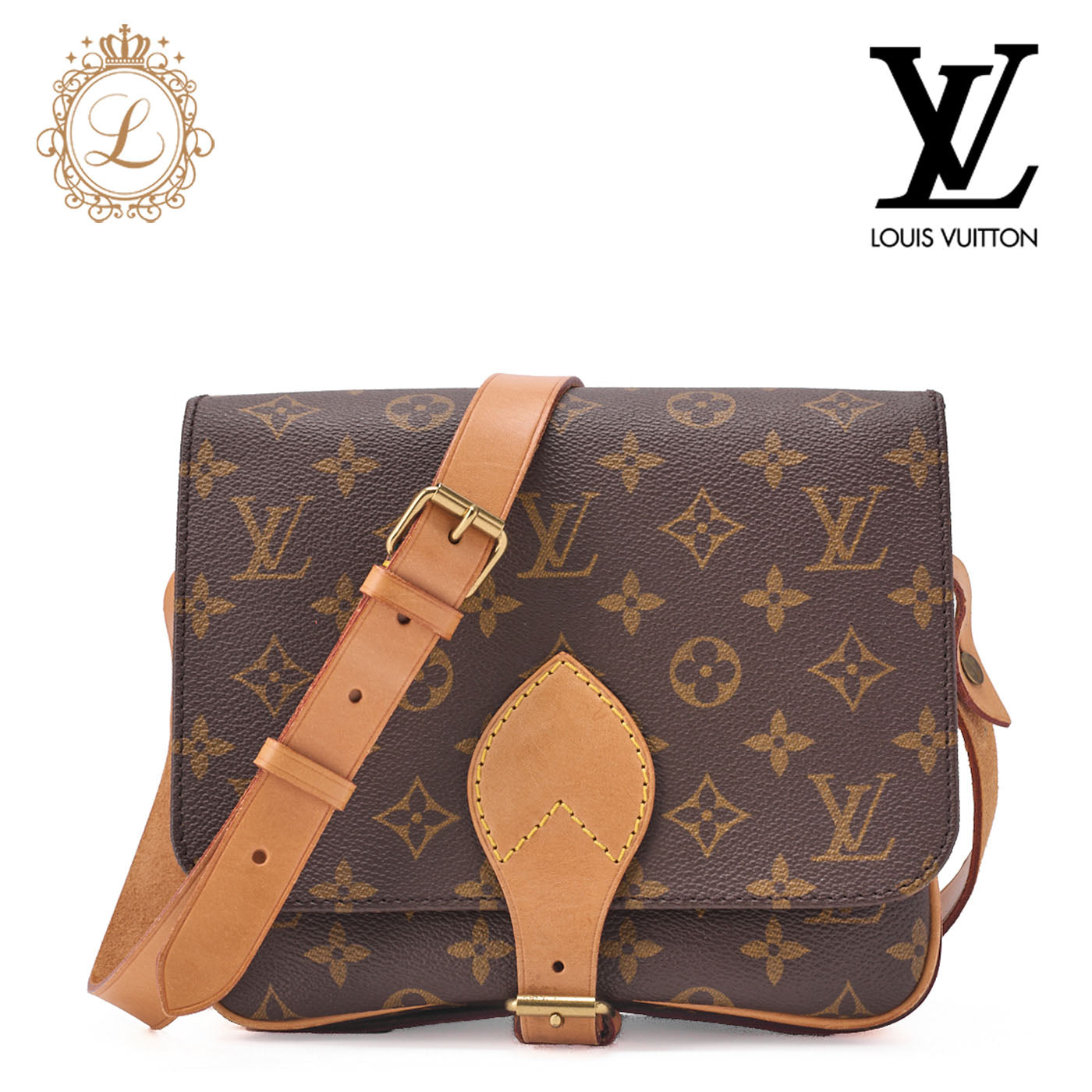 Louis Vuitton Shoulder Bag, Monogram, Canvas, Brown, Gold-Tone Hardware, Pre-Owned - Vintage La Charme