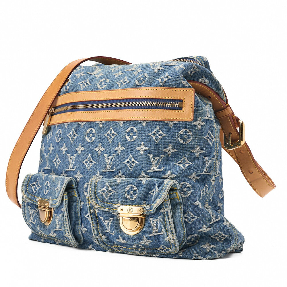 Louis Vuitton Umhängetasche, Monogram Denim, Blau, Goldfarbene Hardware, Gebraucht