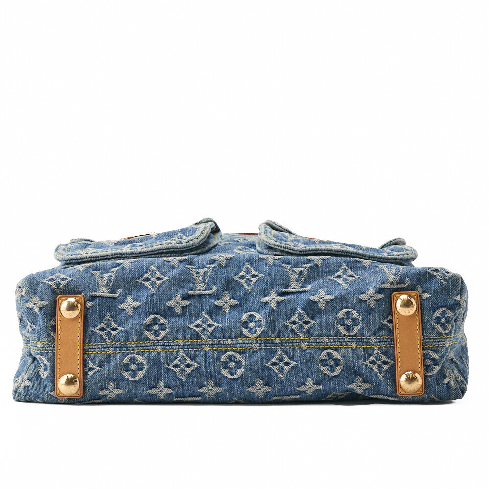 Louis Vuitton Umhängetasche, Monogram Denim, Blau, Goldfarbene Hardware, Gebraucht