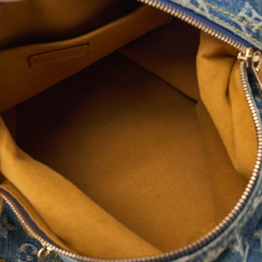 Louis Vuitton Umhängetasche, Monogram Denim, Blau, Goldfarbene Hardware, Gebraucht