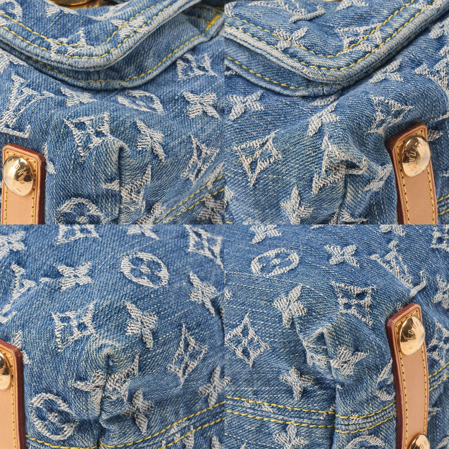 Louis Vuitton Umhängetasche, Monogram Denim, Blau, Goldfarbene Hardware, Gebraucht