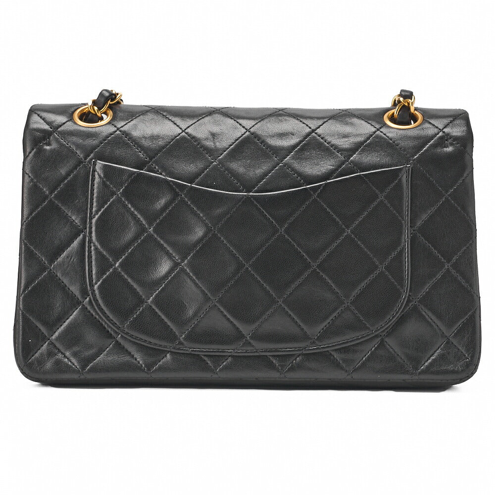 CHANEL Chain Shoulder Bag Matelasse Double Flap Lambskin Black Gold-Tone Hardware Pre-Owned - Vintage La Charme