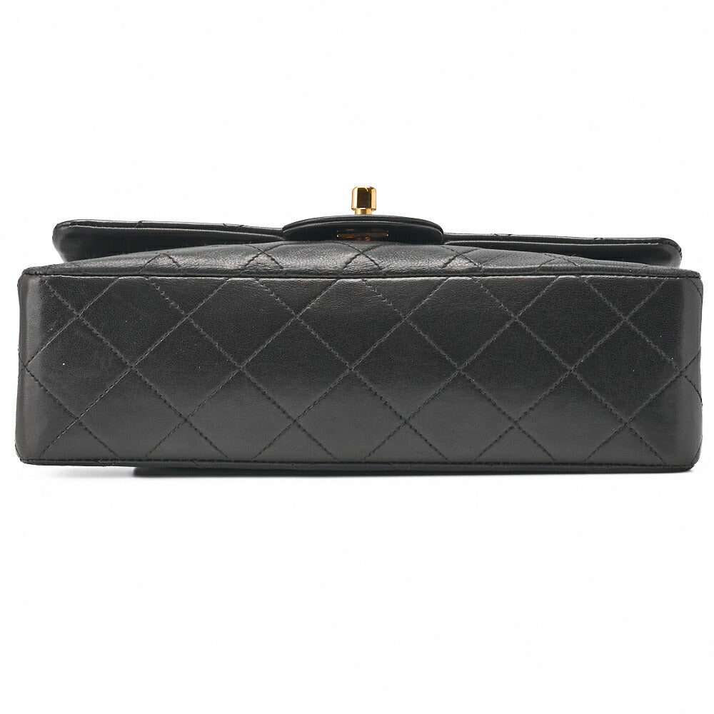 CHANEL Chain Shoulder Bag Matelasse Double Flap Lambskin Black Gold-Tone Hardware Pre-Owned - Vintage La Charme