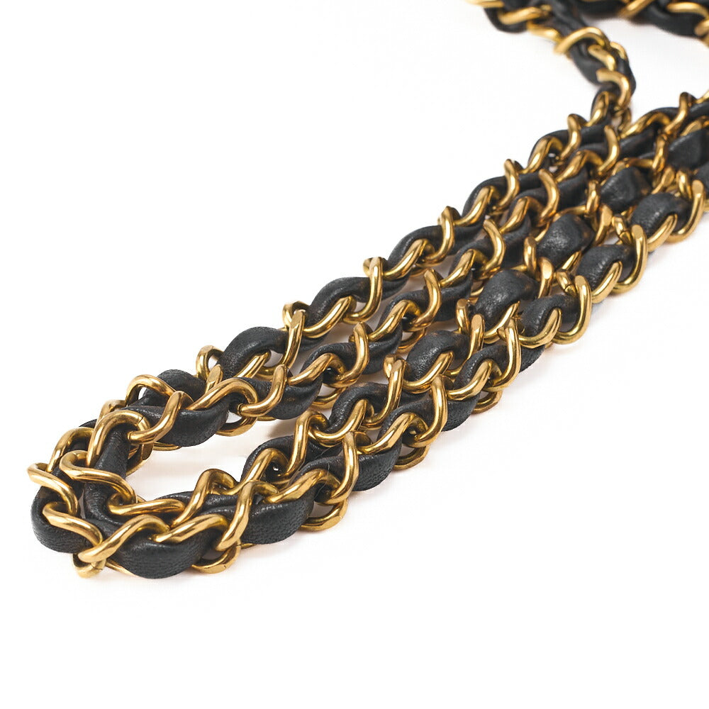 CHANEL Chain Shoulder Bag Matelasse Double Flap Lambskin Black Gold-Tone Hardware Pre-Owned - Vintage La Charme