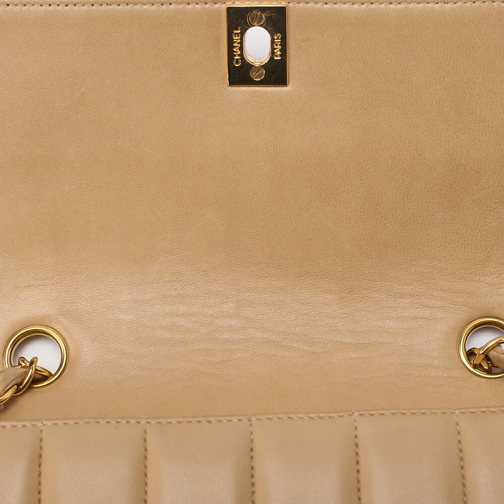 CHANEL Shoulder Bag Mademoiselle Lambskin Beige and Black Gold-Tone Hardware Pre-Owned - Vintage La Charme