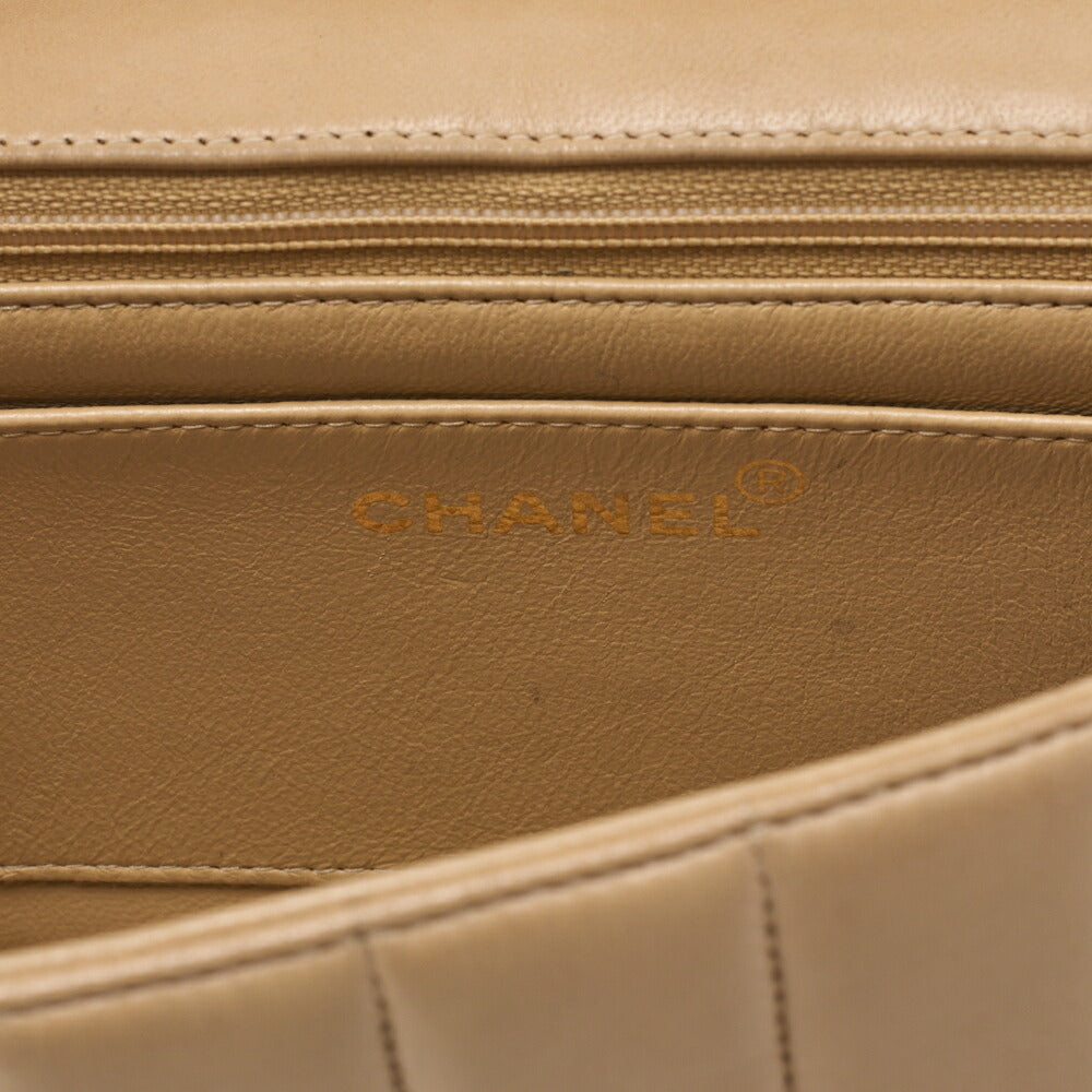 CHANEL Shoulder Bag Mademoiselle Lambskin Beige and Black Gold-Tone Hardware Pre-Owned - Vintage La Charme