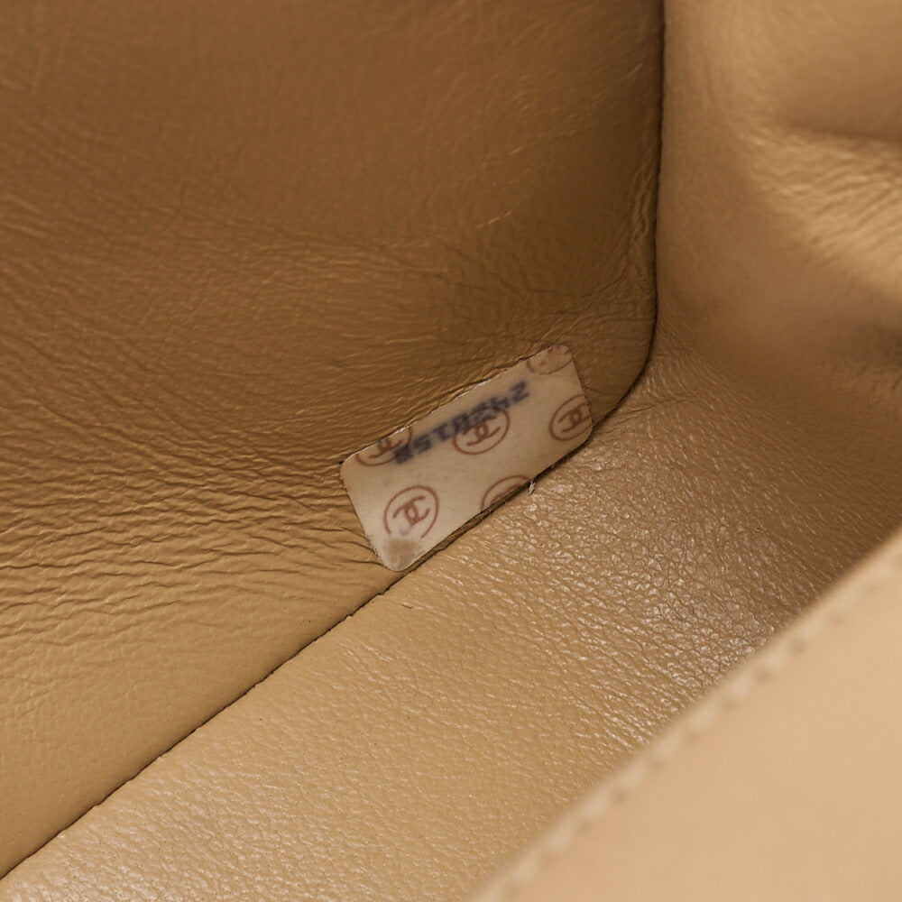 CHANEL Shoulder Bag Mademoiselle Lambskin Beige and Black Gold-Tone Hardware Pre-Owned - Vintage La Charme