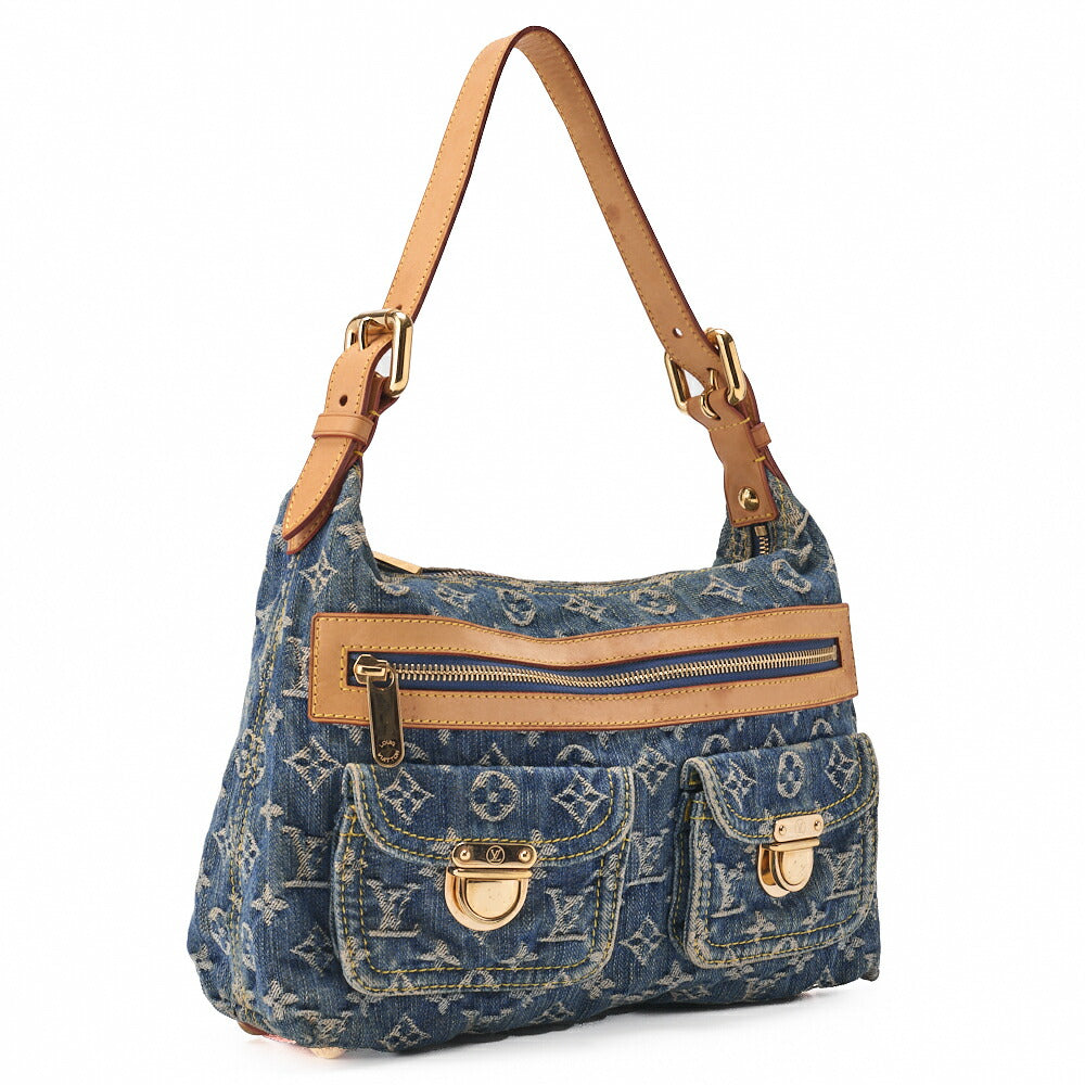 Louis Vuitton Shoulder Bag, Monogram Denim, Blue, Gold-Tone Hardware, Pre-Owned - Vintage La Charme