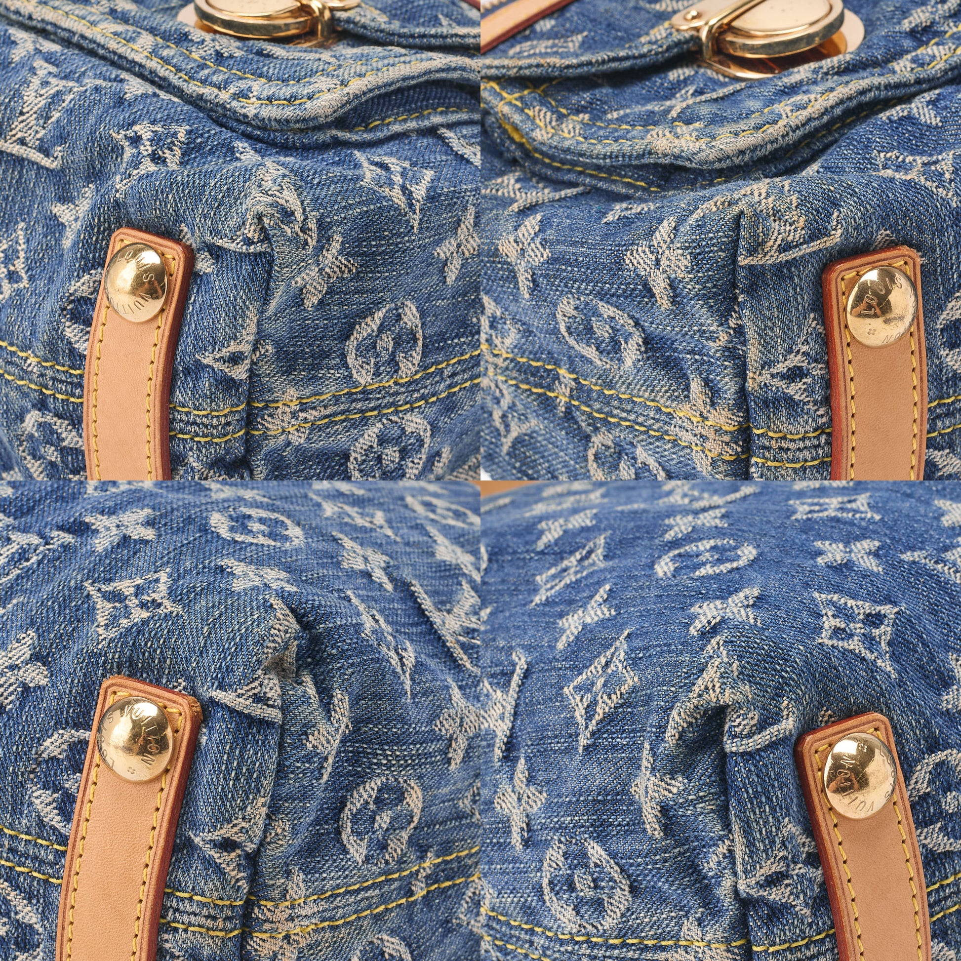 Louis Vuitton Shoulder Bag, Monogram Denim, Blue, Gold-Tone Hardware, Pre-Owned - Vintage La Charme