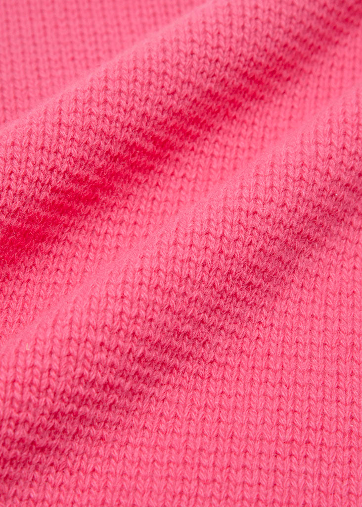 Dior T-Shirt, Kurzarm, Schnittmuster, Woll-Kaschmir-Mischung, Pink, silberfarbene Metallteile, gebraucht