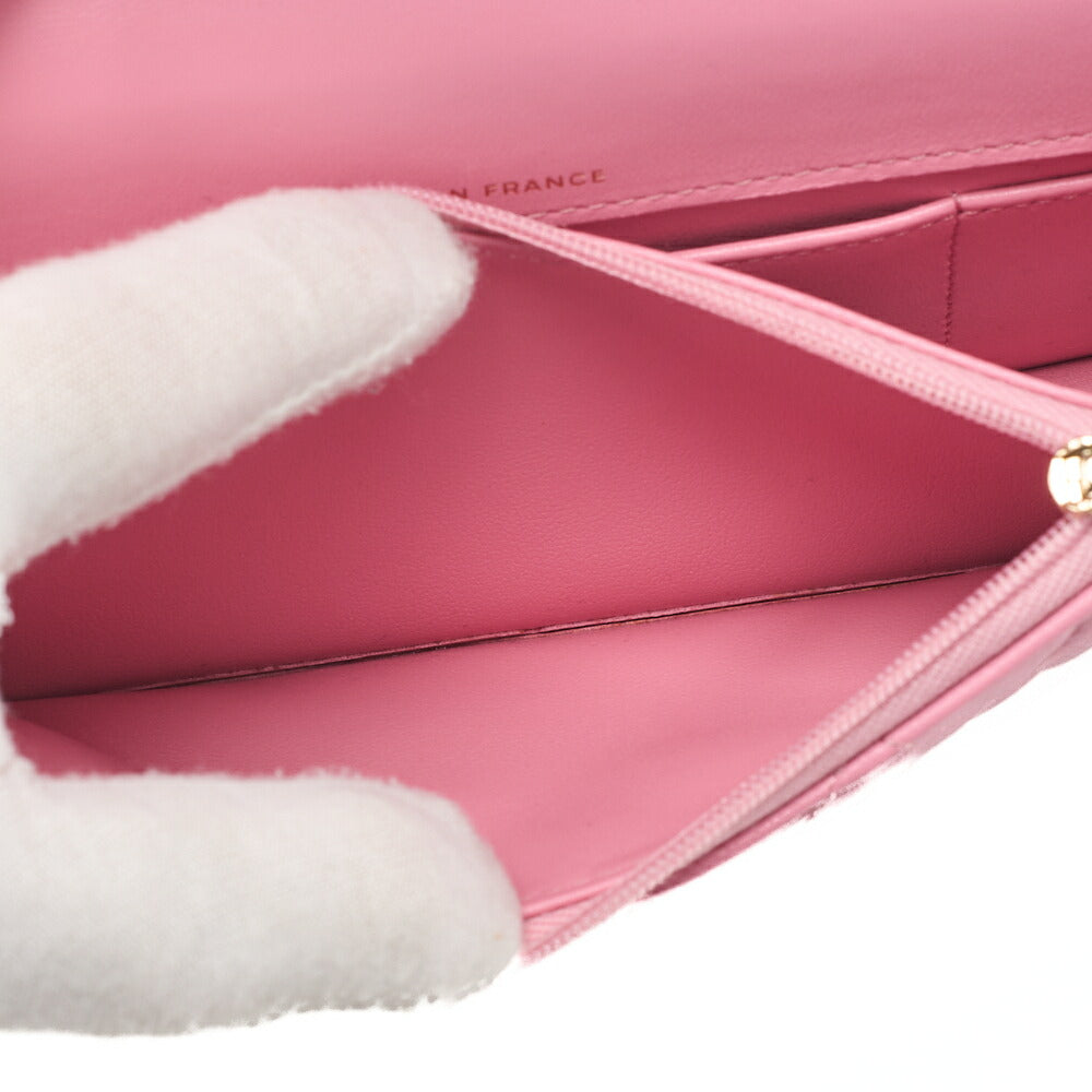 CHANEL Chain Shoulder Bag Mini Matelasse Push Lock Lambskin Pink Gold-Tone Hardware Pre-Owned - Vintage La Charme