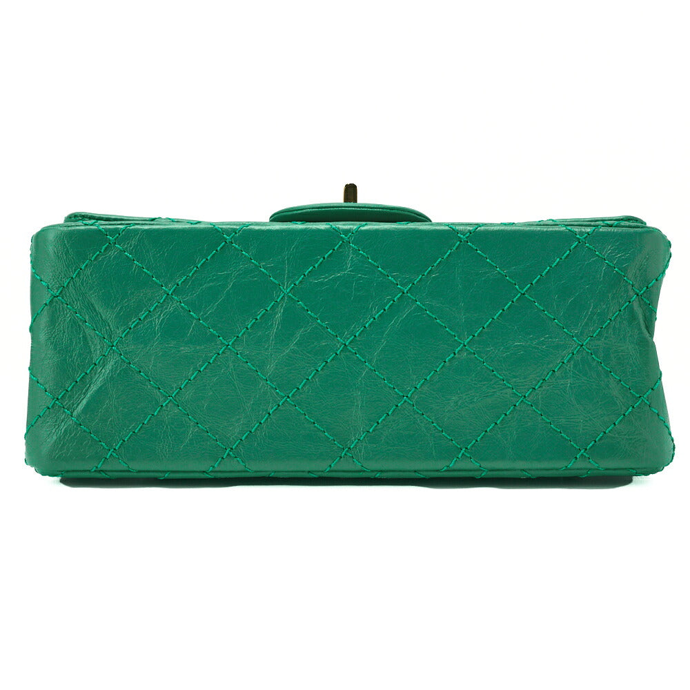 CHANEL Chain Shoulder Bag Matelasse 2.55 Vintage Calf Green Gold-Tone Hardware Pre-Owned - Vintage La Charme