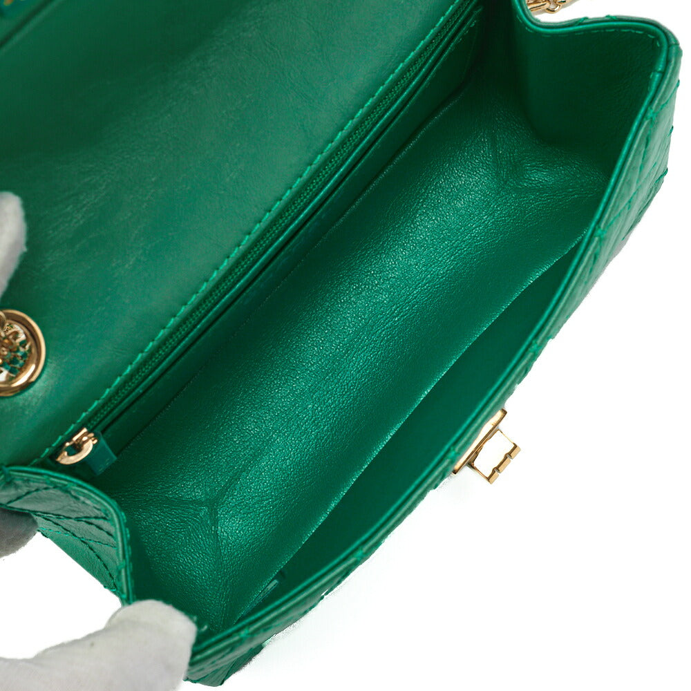 CHANEL Chain Shoulder Bag Matelasse 2.55 Vintage Calf Green Gold-Tone Hardware Pre-Owned - Vintage La Charme