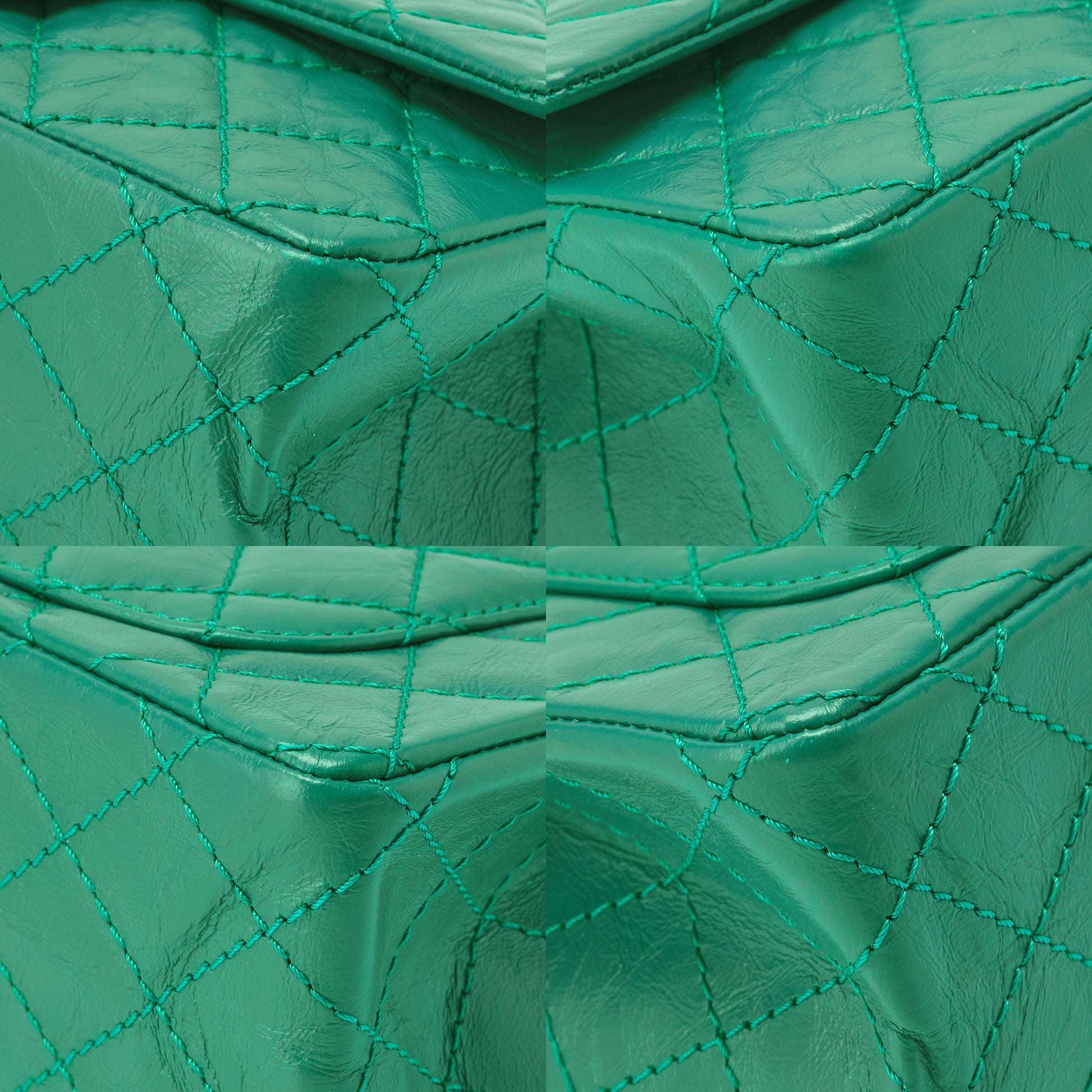 CHANEL Chain Shoulder Bag Matelasse 2.55 Vintage Calf Green Gold-Tone Hardware Pre-Owned - Vintage La Charme