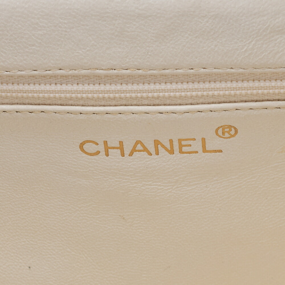 CHANEL Handbag Mini Kelly Type Caviar Skin White Gold-Tone Hardware Pre-Owned - Vintage La Charme