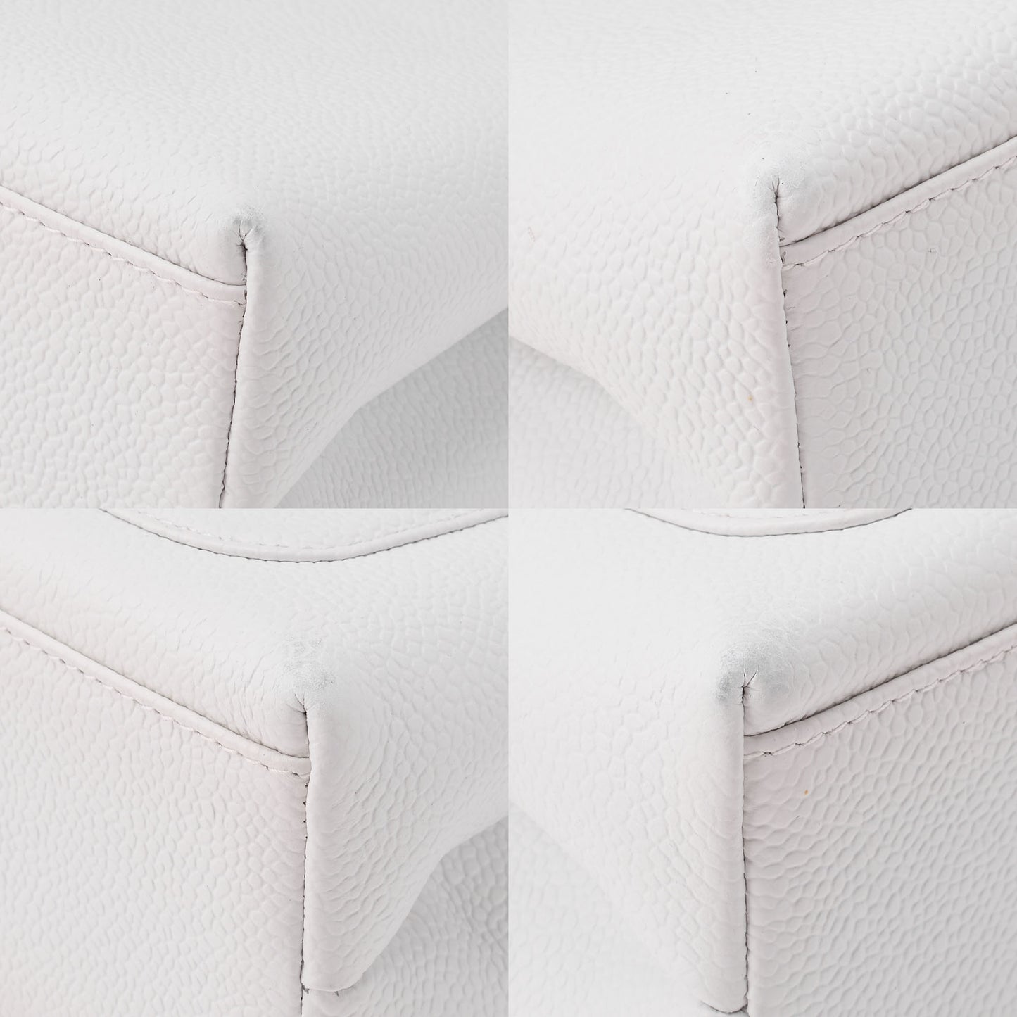 CHANEL Handbag Mini Kelly Type Caviar Skin White Gold-Tone Hardware Pre-Owned - Vintage La Charme